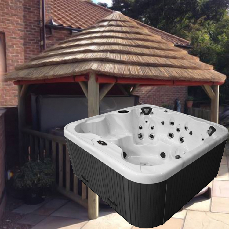 4.2M THATCH GAZEBO + REGENCY KING HOT TUB