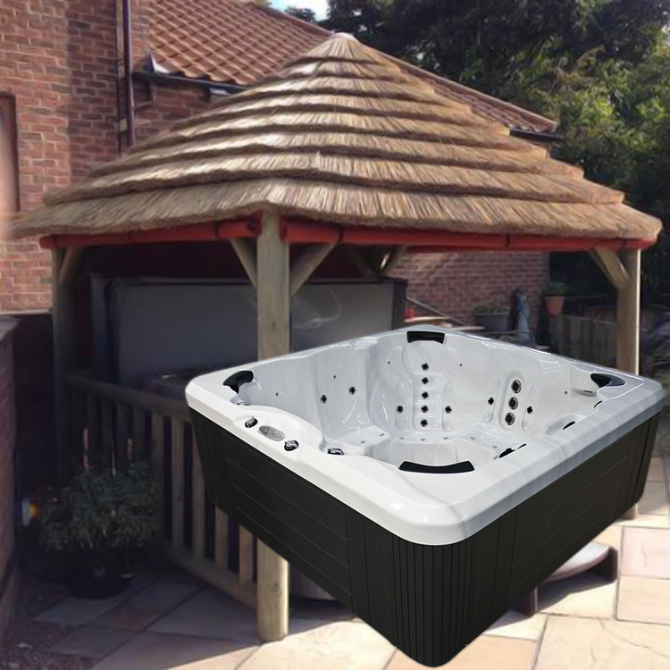 4.2M THATCH GAZEBO + EVOLUTION SC858 HOT TUB