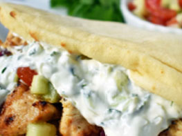 Gyros With Greek Chicken & Tzatziki Sauce